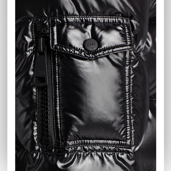 SAM Black Down Parka. Size M - Picture 4 of 14
